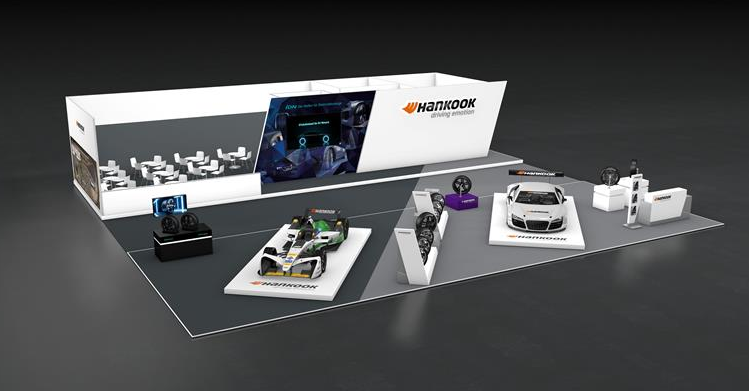 Vista exposición Essen Motor Show se expone Hankook iON race Formula E