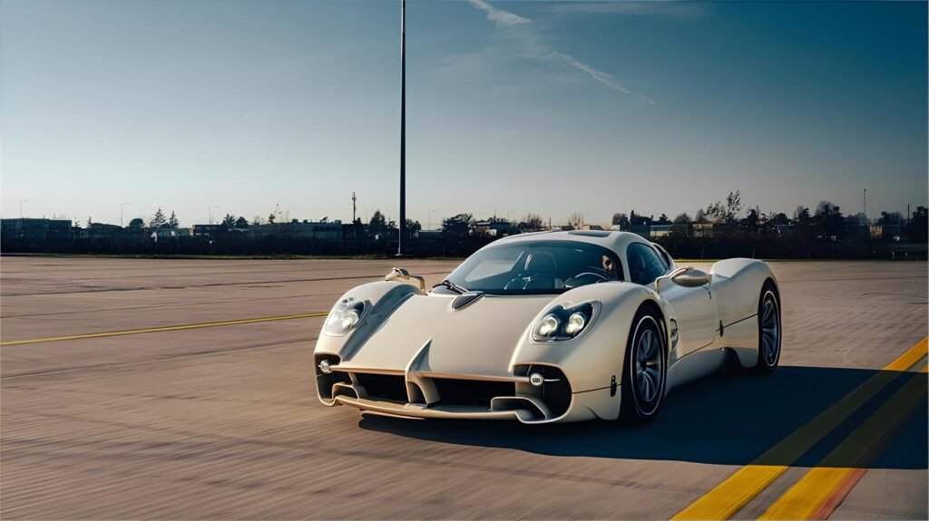 Vista del Pagani Utopia con neumaticos Pirelli Trofeo RS